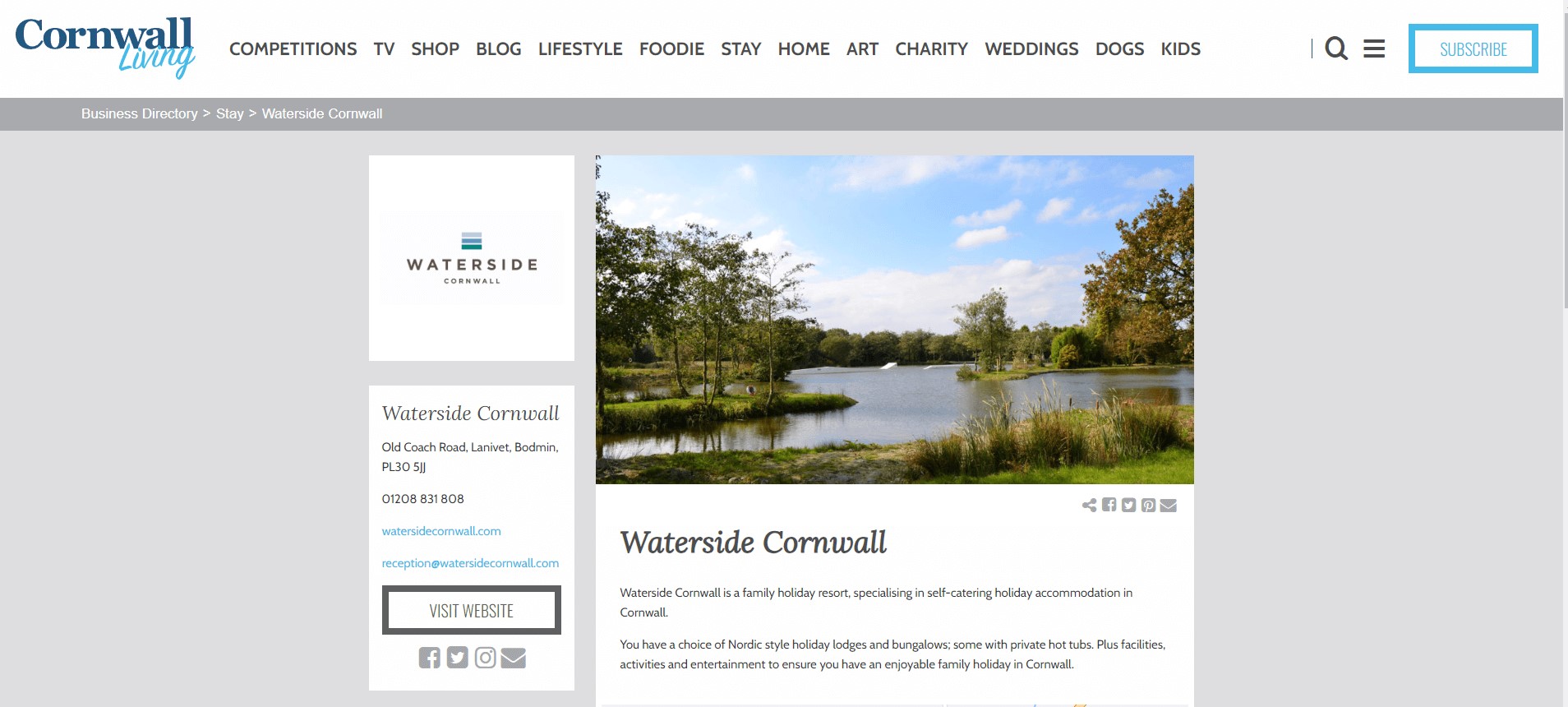 Image from Waterside Cornwall